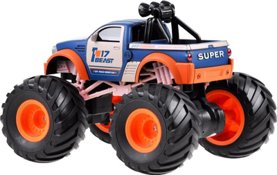 Makina lodër Monster Truck Big Foot RC0563 me telekomandë 2.4 GHz, shkallë 1:18, bardh e portokalli