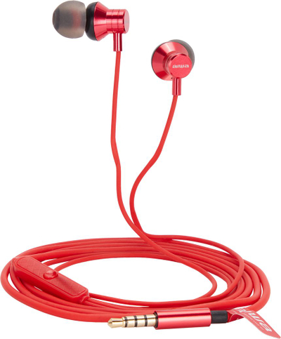 Слушалки во уво Aiwa ESTM-50RD, со микрофон, со кабел, црвени