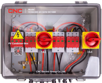Panel izolimi PV DC, 4 hyrje 4 dalje, IP66, gri