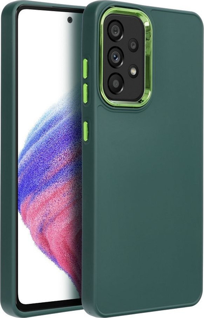 Kllaf telefoni OEM Frame për Samsung A52 A52s, TPU PC, me mbrojtje kamere, jeshil i errët