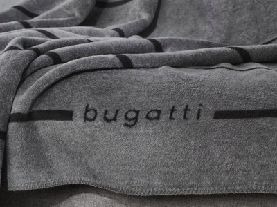 Batanije Bugatti Jacquard me vija, pambuk i përzier, gri me të zezë