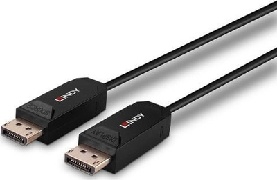 Kabllo DisplayPort Lindy Fibre Optic Hybrid DP 2.0 UHBR10, 30m, 8K, e zezë
