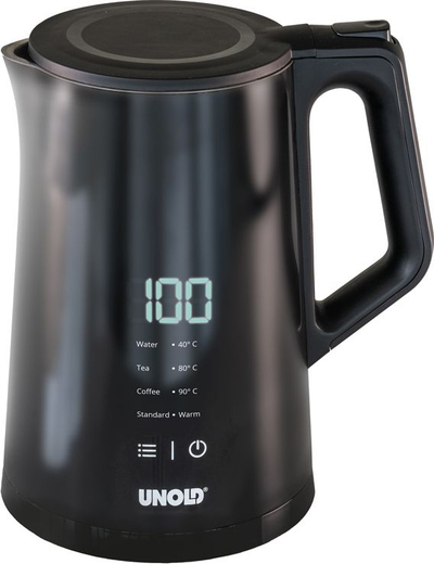 Ibrik elektrik Unold Rapid Kettle 18415, 1.5L, 1800W, me ekran digjital, i zi