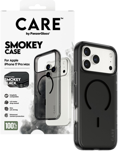 Kuti mbrojtëse PanzerGlass CARE Flagship Urban Explorer, MagSafe, për iPhone 17 Pro Max, e zezë Smokey