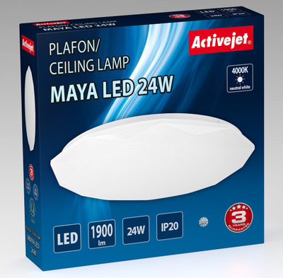 Plafonierë tavani Activejet AJE-MAYA, LED 24W, e bardhë