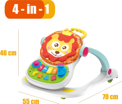 Ecurëse bebe Woopie Multifunctional Lion, 4 në 1, me panel muzikor, shumngjyrshe