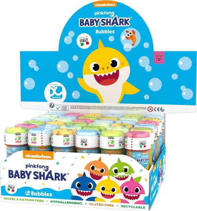 Flluska sapuni Artyk Baby Shark, 60ml, set 36 copë