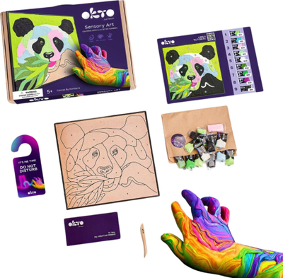 Set kreativ me argjilë OKTO Clay-by-Numbers Panda, 11.4", për fëmijë