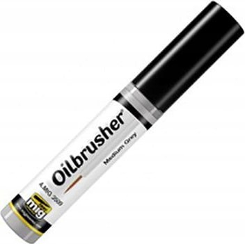 Bojë vaji për modelizën Ammo by Mig Oilbrusher Medium Grey, 10 ml, gri e mesme