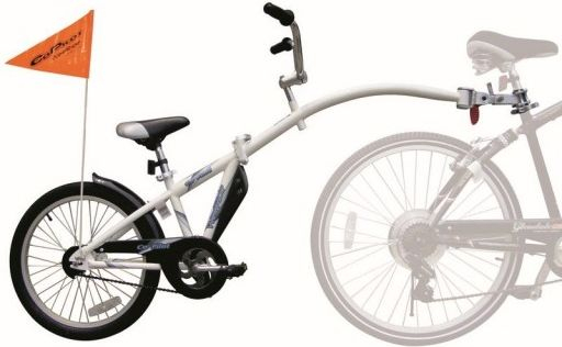 Rimorkio biçiklete për fëmijë WeeRide Co Pilot Tagalong, deri 35 kg, për moshën 4 9 vjeç, e bardhë