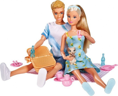 Set kukullash Simba Steffi Love Kevin On A Picnic, 29cm, me aksesorë pikniku, shumëngjyrësh