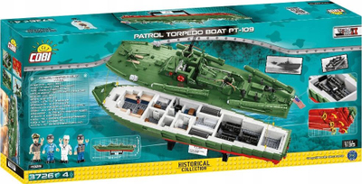 Сет играчка COBI Патролен торпедо-чамец PT-109, 3726 делови, размер 1:35, зелена
