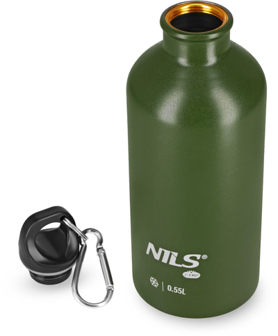 Shishe udhëtimi NILS Camp NC3801, 550 ml, çelik inox, gri