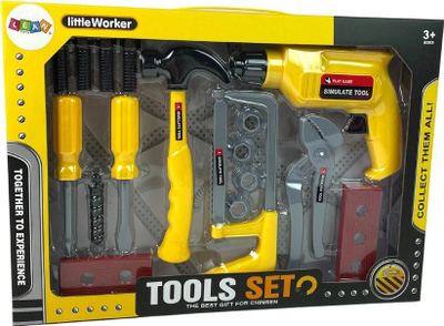 Set veglash lodër LeanToys Handyman, kaçavida edhe çekiç, e verdhë