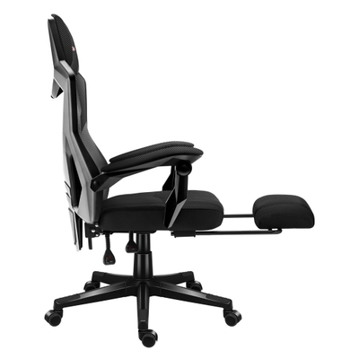 Karrige gaming Huzaro Combat 3.1 Carbon, FlexiBack, mbajtëse këmbësh, e zezë