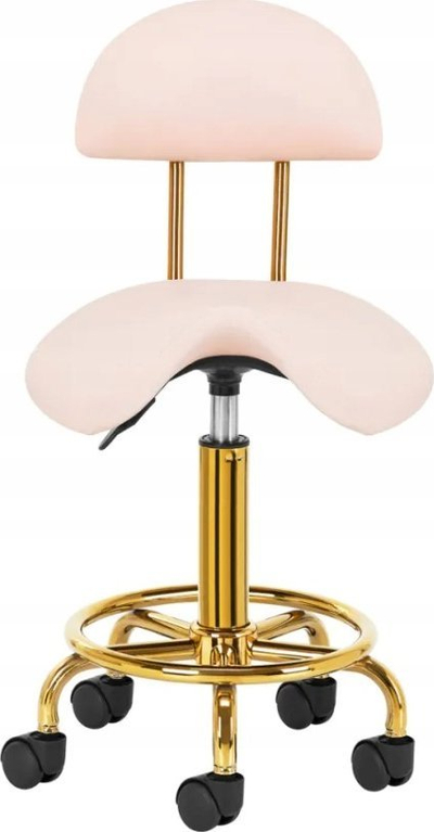 Karrige profesionale Master Chair 6001 G, sedilje e rehatshme ergonomike, me rregullim lartësie, rozë me ar