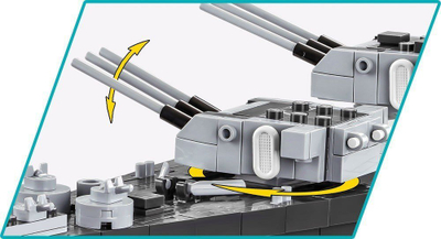 Set ndërtimi COBI Historical Collection Iowa-Class Battleship, 4 në 1, 2685 pjesë, gri