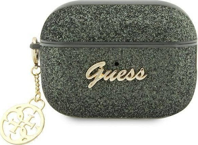 Kapak Guess GUAP2GLGSHA për Apple AirPods Pro 2, koleksioni 4G Glitter Flake, jeshile khaki