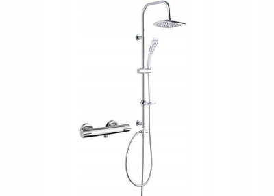 Set dushi Neo Nuovo, i jashtëm në mur, rubinet termostatik, krom