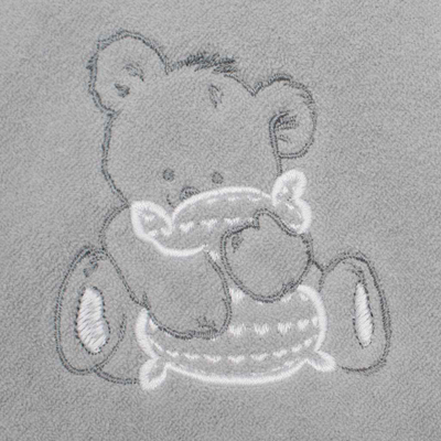 Peshqir me kapuç New Baby, froté, 80x80 cm, me arush, gri