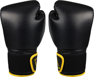 Doreza boksi Avento Boxing Gloves PU, 8 oz, për të rritur, të zeza me të verdha