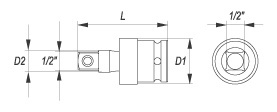 Lidhëse Yato Impact, 1 / 2", 63 mm, e zezë