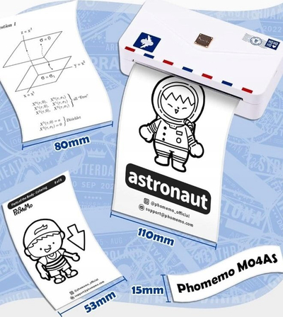 Printer termik Phomemo M04 ACE, 300 dpi, Bluetooth, i bardhë