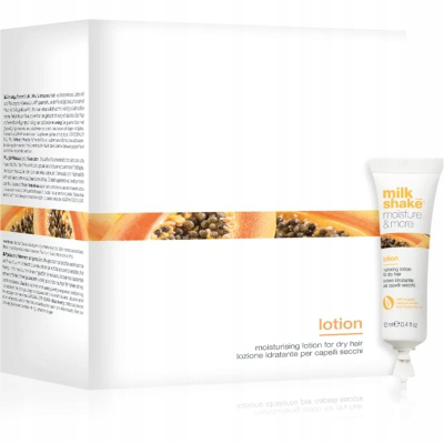 Locion flokësh Milk Shake Moisture & More, hidratues për flokë të thatë, 12×12 ml