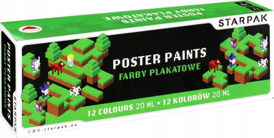 Ngjyra posteri Starpak Pixel Game Diagonal, set me 12 ngjyra, 20 ml
