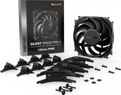 Ftohës be quiet! Silent Wings Pro 4 PWM, 120 mm, i zi