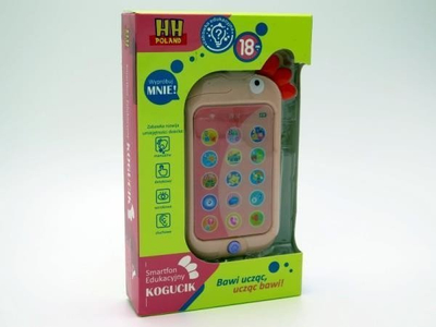 Lodër smartphone edukativ HH Poland Kogucik, gjuhë polake, për fëmijë 18m+, rozë