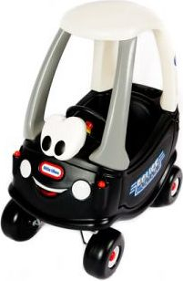 Makinë lodër ride on Little Tikes Patrol Cozy Coupe, me dysheme të heqshme, si makinë policie, e zezë