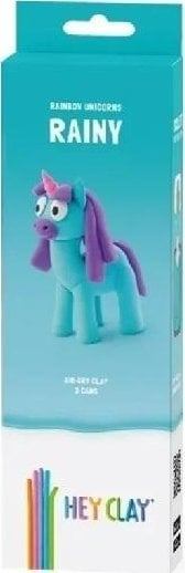 Set plasteline Hey Clay Raina's Rainbow Unicorn, 3 ena, me ngjyra të ndryshme