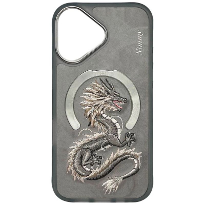 Kapak telefoni Nimmy Dragon MagSafe për iPhone 16, me magnet, gri