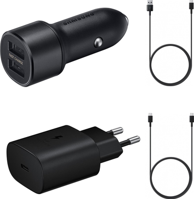 Set karikuesish Samsung, karikues makine 2x USB Fast Charge, karikues rryme USB C Super Fast Charging, i zi