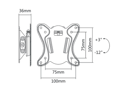 Mbajtëse TV Maclean MC-715, 13-27", 25kg, VESA 100x100, e zezë