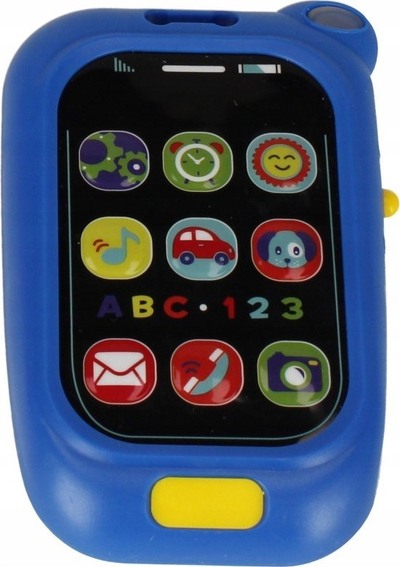 Музичка играчка телефон BAM BAM 515073, со звуци, за деца 12m+, црвено сина