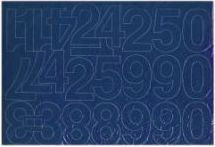 Fletë me numra vetëngjitës ART-DRUK Helvetica, 50mm, 10 fletë, blu