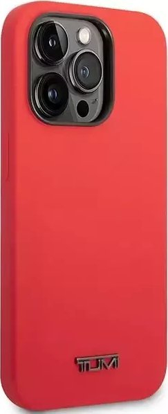 Mbulesë telefoni Tumi Liquid Silicone për iPhone 14 Pro, silikon i lëngët, rri me MagSafe, e kuqe