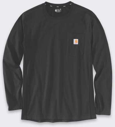Bluza Carhartt Force Relaxed Fit, me mëngë të gjata, xhep përpara, e zezë