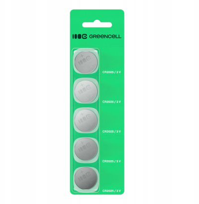 Bateri litium Green Cell CR2025, paketim 5 copë, 160mAh
