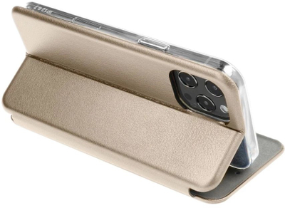 Futrollë telefoni OEM Book Case Elegance për iPhone 17 Pro Max, me kapak, ngjyrë ari