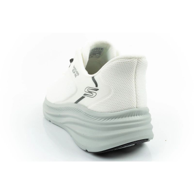 Atlete për burra Skechers Bobs Skillz Slip-Ins, me stof të ajrosur, shollë e butë e amortizume, të bardha