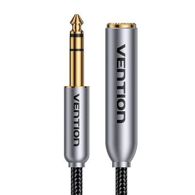 Kabllo audio Vention, 6.35mm mashkull në femër, 1m, gri
