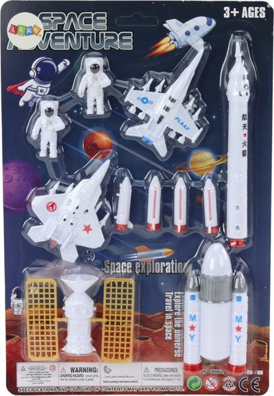 Set figurash t’hapësinës për kalamaj Astronauts and Rockets, 11 copa, plastik, me ngjyra t’ndryshme