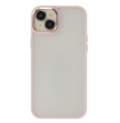 Mbulesë telefoni Tecto Shield Satin Elegant Matt për iPhone 15 Plus 6.7", TPU, gjysmë transparente, rozë