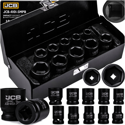 Set çelësa goditës JCB, 10 copa, 1/2", 6-këndor, 10-24mm