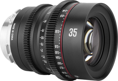 Objektiv kino Meike 35mm T2.1 S35 për Canon EF, i zi