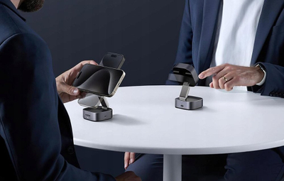 Stacion karikimi Ugreen 2 in 1 Qi2 Magnetic Foldable, me valë, i palosshëm, i zi