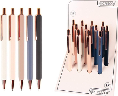 Set stilolapsa Cresco Hexagon, 12 copë, pastel, minë e kaltër